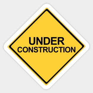 Under Construction Yellow Warning Sign Sticker